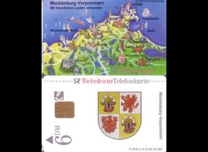 Telefonkarte A 14 03.93 Mecklenburg-Vorpommern, DD 2303, Aufl. 50000