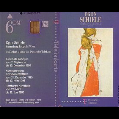 Telefonkarte A 21 08.95 Egon Schiele Mutter und Töchter, DD 5505, Aufl. 32000
