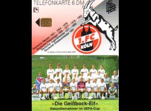 Telefonkarte K 670 01.93 1. FC Köln - Die Geißbock-Elf