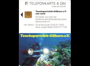Telefonkarte K 889 03.93 Tauchsportclub Gifhorn eV