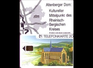 Telefonkarte K 423 08.91, Altenberger Dom, Aufl. 2000