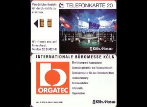 Telefonkarte K 472 A 09.91, Messe Köln: Orgatec, Aufl. 2000