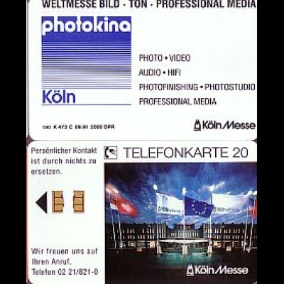 Telefonkarte K 472 C 09.91, Messe Köln: Photokina, Aufl. 2000