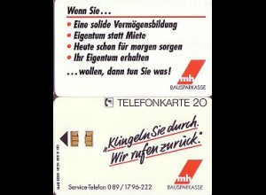 Telefonkarte K 516 10.91, mh Bausparkasse, Aufl. 4000