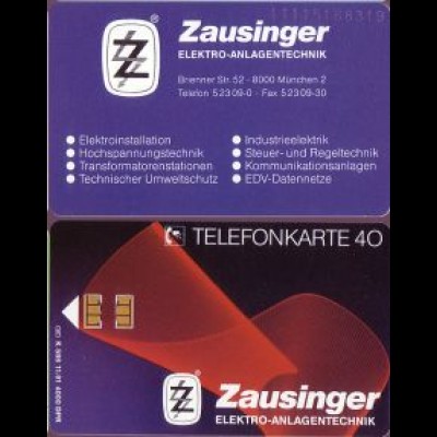 Telefonkarte K 588 11.91, Zausinger, Aufl. 4000