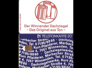 Telefonkarte K 609 11.91, Winnender Dachziegel, Aufl. 3000