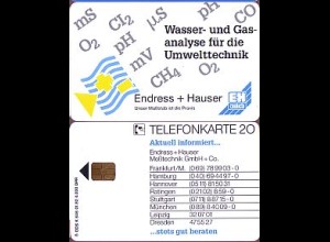 Telefonkarte K 646 01.92, Endres + Hauser Meßtechnik, Aufl. 4000