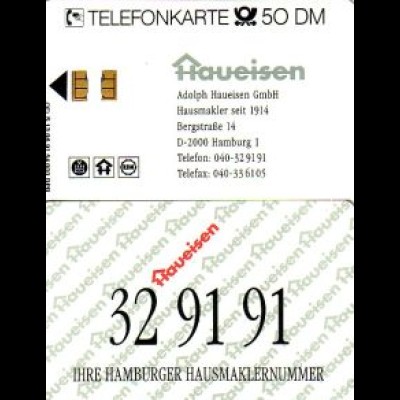 Telefonkarte S 13 06.91, Haueisen, DD 1105