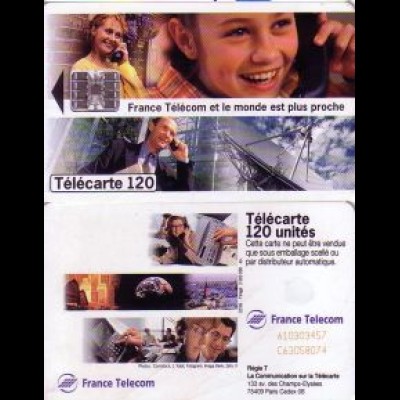 Telefonkarte Frankreich, France Télécom et le monde est plus proche (1), 120