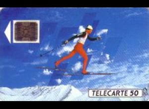 Telefonkarte Frankreich, Skilanglauf, 50