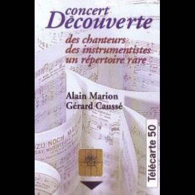 Telefonkarte Frankreich, concert Découverte, Alain Marion Gérard Caussé, 50