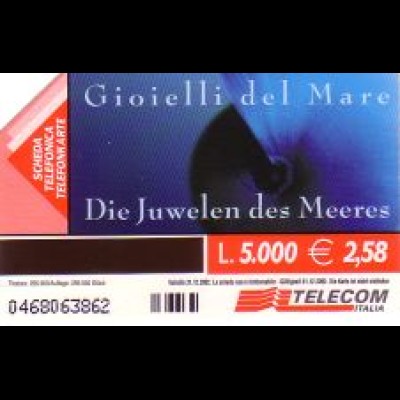 Telefonkarte Italien, Die Juwelen des Meeres, Schnecke, 5000/2,58