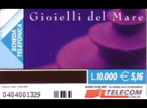 Telefonkarte Italien, Gioielli del Mare, Schnecke, 10000/5,16