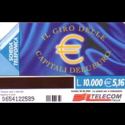 Telefonkarte Italien, Il Giro delle Capitali dell'Euro, 10000/5,16