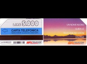 Telefonkarte Italien, Landschaft mit See (Validità 30.06.96), 5000