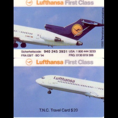 T.N.C. Travel Card $ 20, Startendes Lufthansa Flugzeug