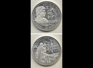 Österreich Nr. 395, Hl. Florian und Kaiser Gratianus, Silber (20 Euro)