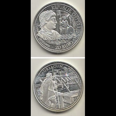 Österreich Nr. 395, Hl. Florian und Kaiser Gratianus, Silber (20 Euro)