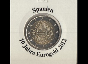 Spanien 2012 10 Jahre Eurobargeld