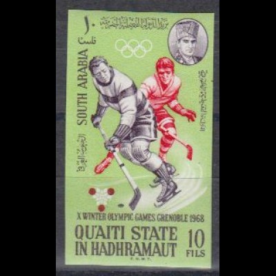 Aden Qu'aiti State Mi.Nr. 124B Olympia 1968 Grenoble, Eishockey (10)