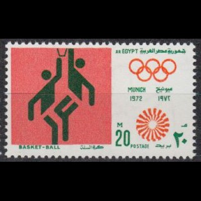 Ägypten Mi.Nr. 572 Olympia 1972 München, Piktogramm Basketball (20)