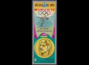 Äquatorialguinea Mi.Nr. 165 Olympia 1972, Goldmedaille Schwimmen Spitz (3)