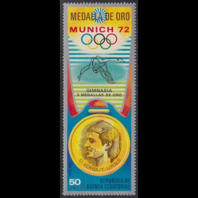 Äquatorialguinea Mi.Nr. 169 Olympia 1972, Goldmedaille Turnen Korbut (50)