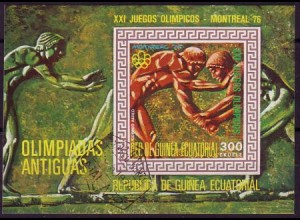 Äquatorialguinea Mi.Nr. Block 202 Olympische Spiele Montreal, Ringer