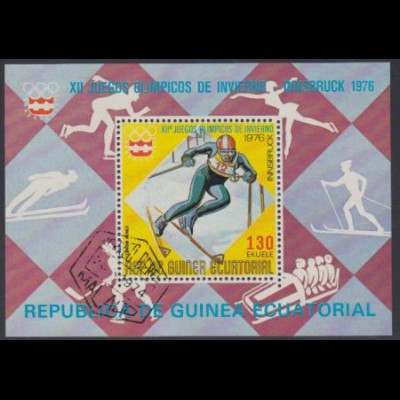 Äquatorialguinea Mi.Nr. Block 205 Olympia 1976 Innsbruck, Ski Slalom 