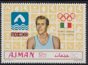 Ajman Mi.Nr. 450A Olympia 68, Schwimmen, Sieger Dibiasi, Italien (10 R)