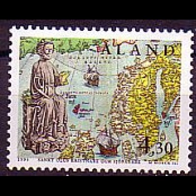Aland Mi.Nr. 105 1000. Geb. König Olaf II., Landkarte (4.30M)