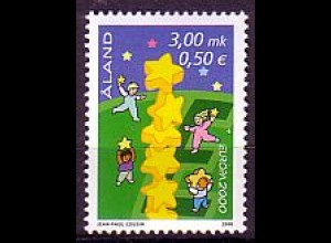 Aland Mi.Nr. 175 Europa 2000, Kinder bauen Sternenturm (3M/0.50€)