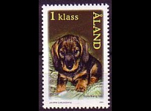 Aland Mi.Nr. 196 Hundewelpen, Rauhhaardackel (1. Klasse)