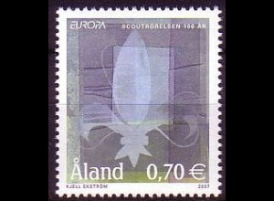Aland Mi.Nr. 281 Europa 2007, Pfadfinderlilie, Knoten, Blick aufs Meer (0,70)