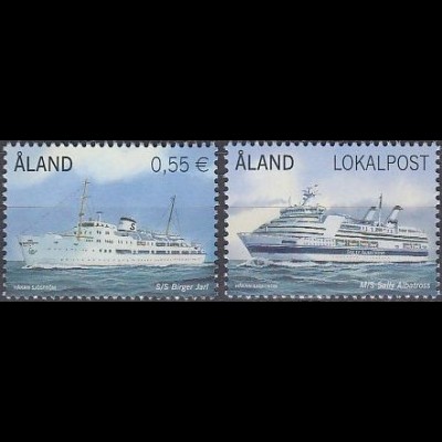 Aland Mi.Nr. 353-54 Fährschiffe (IV), Birger Jarl und Sally Albatross (2 Werte)