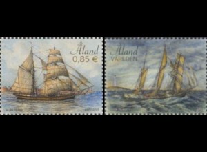 Aland Mi.Nr. 402-03 Segelschiffe Lemland und Leo (2 Werte)