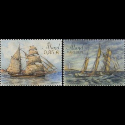 Aland Mi.Nr. 402-03 Segelschiffe Lemland und Leo (2 Werte)