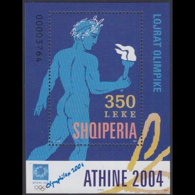 Albanien Mi.Nr. Block 152 Olympia 2004 Athen, Fackelläufer