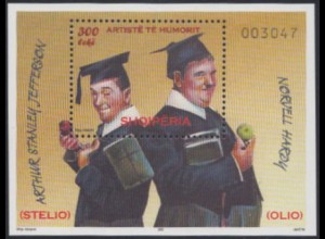 Albanien Mi.Nr. Block 173 Laurel und Hardy, Filmkomiker, mit Doktorhüten