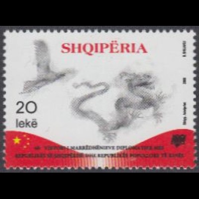Albanien Mi.Nr. 3306 60J.dipl.Beziehungen m.VR China, Adler, Drache (20)