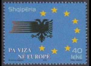 Albanien Mi.Nr. 3328 Visafreie Einreise Albaner i.EU, EU-Flagge Wappenadler (40)
