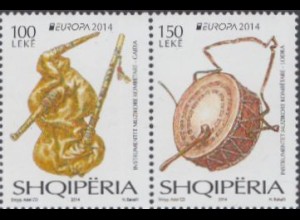 Albanien Mi.Nr. Zdr.3453-54 Europa 14, Volksmusikinstrumente (waager.Paar)