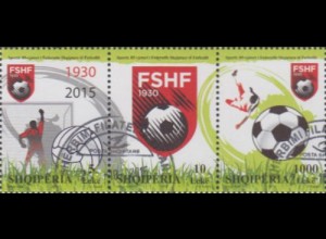 Albanien MiNr. Zdr.3499-3501 85J.alban.Fußballbund (Dreierstreifen)
