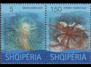 Albanien MiNr. Zdr.3517-18 Flora und Fauna, Sabelle, Haarstern (2 Werte)