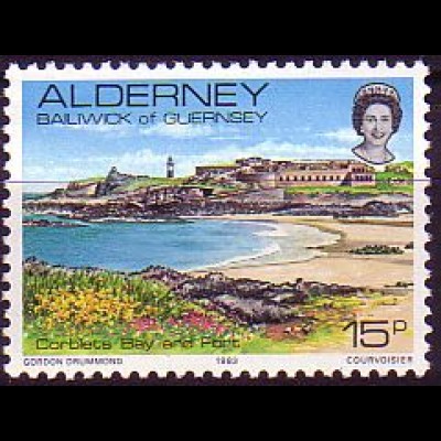 Alderney Mi.Nr. 9 mit Leuchtturm (15)