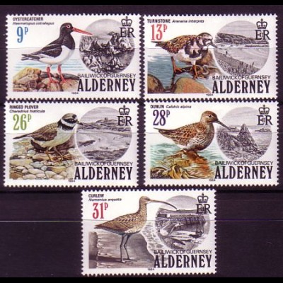 Alderney Mi.Nr. 13-17 Seevögel (5 Werte)