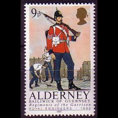 Alderney Mi.Nr. 23 Soldat der Royal Engineers (1890) (9)