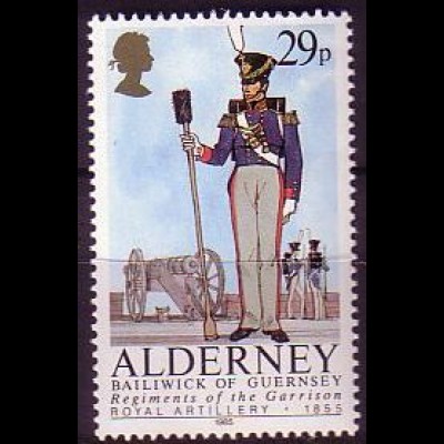 Alderney Mi.Nr. 25 Soldat der Königlichern Artillerie (1855) (29)