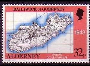 Alderney Mi.Nr. 40 Landkarte aus dem Jahr 1943 (32)