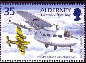 Alderney Mi.Nr. 85 Jagd- und Sportflieger, 100. Geb. Tommy Rose (35)